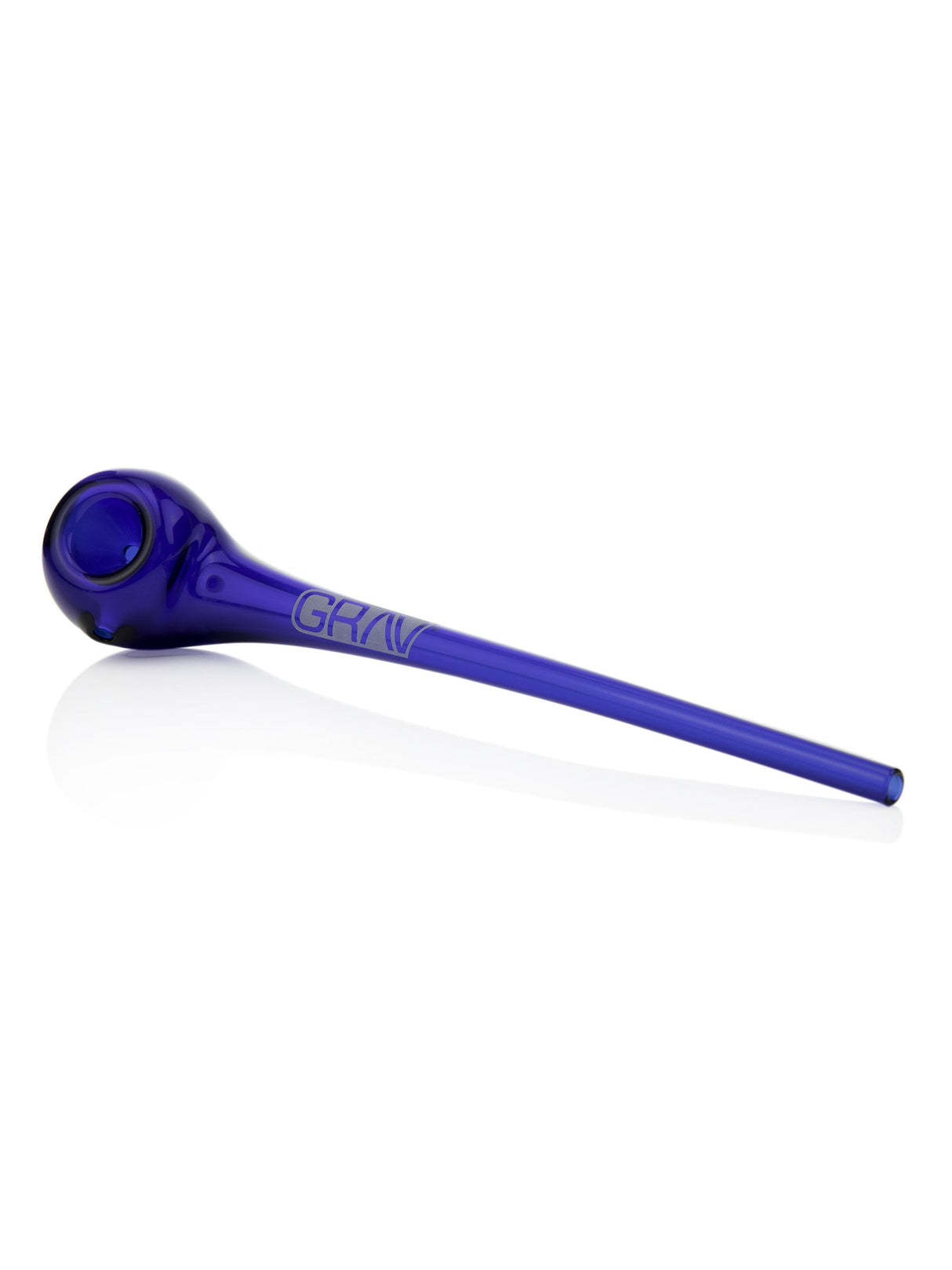 GRAV 10" Gandalf Hand Pipe in Blue - Side View on Seamless White Background