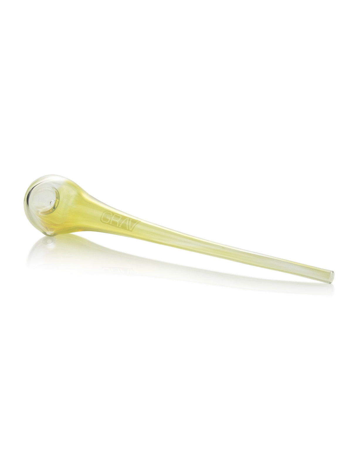 GRAV 10" Gandalf hand pipe in amber color, side view, made with high-quality borosilicate glass