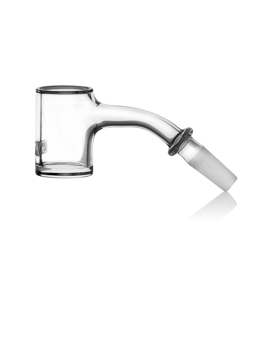 GRAV 10mm 45deg Seamless Quartz Banger for Dab Rigs - Clear, Side View