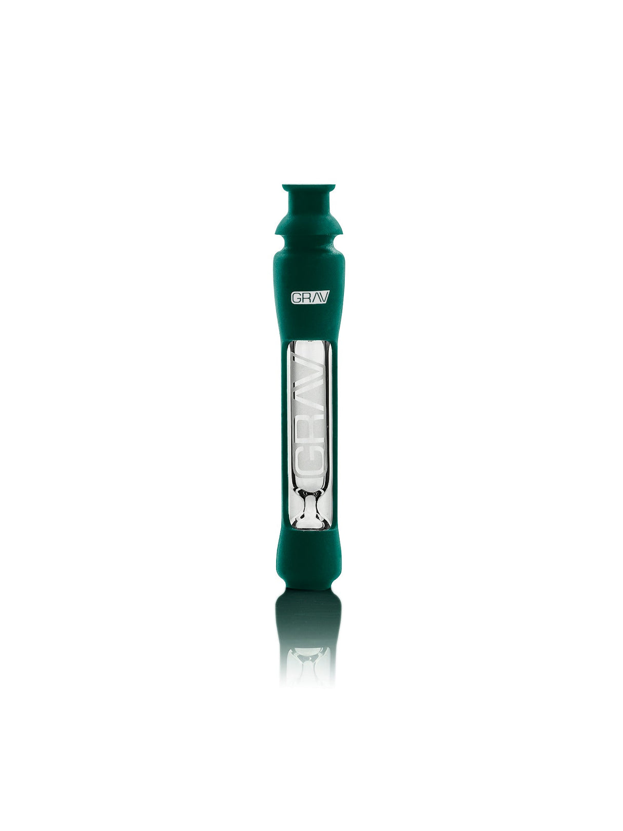 GRAV 12mm Taster with Silicone Skin in Dark Teal, front view on white background, portable design for dry herbs