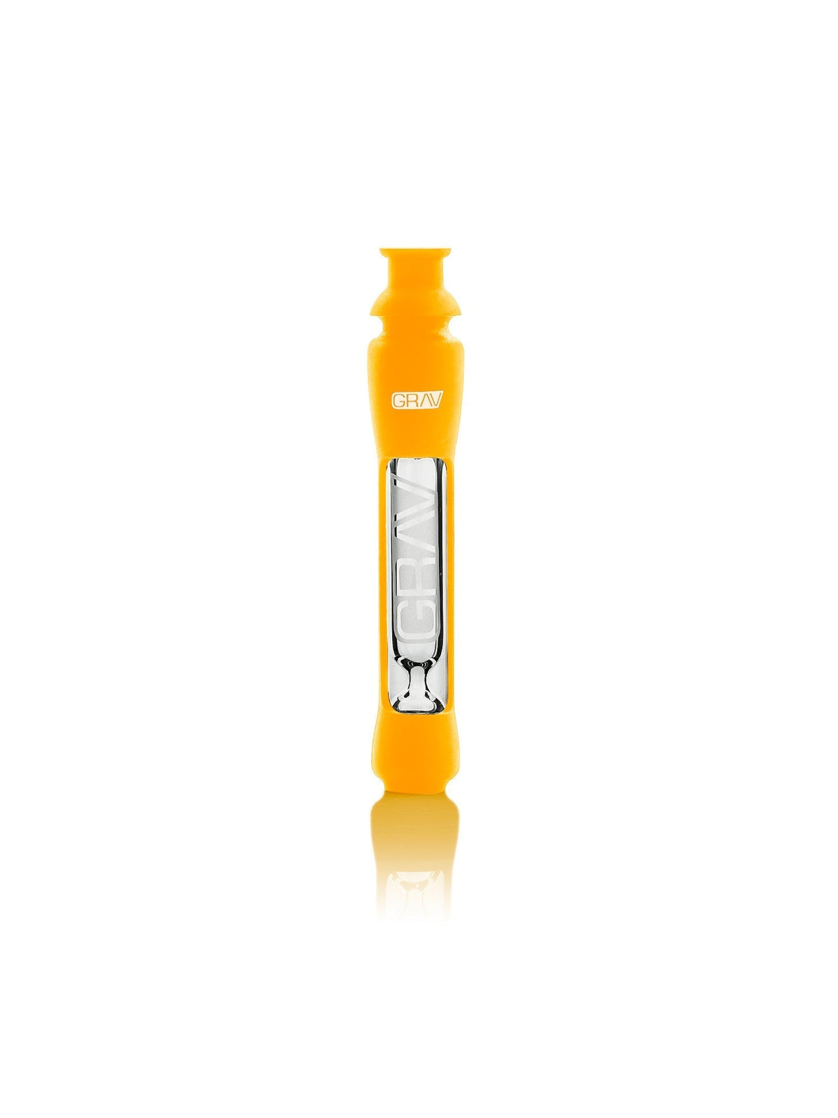 GRAV 12mm Taster with Mustard Yellow Silicone Skin - Front View for Dry Herbs