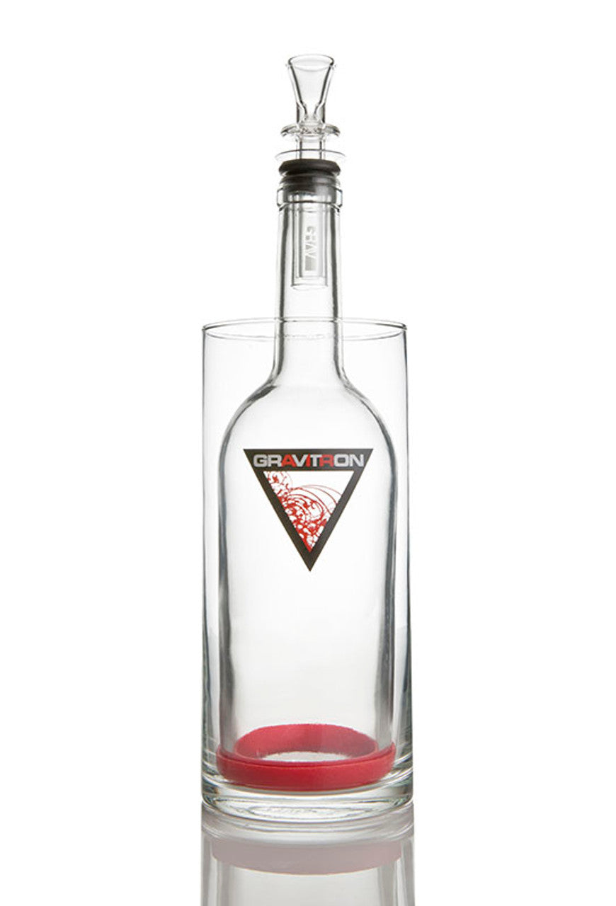 GRAV 14" Gravitron 2.0 Water Pipe in Clear Borosilicate Glass, Front View on White Background