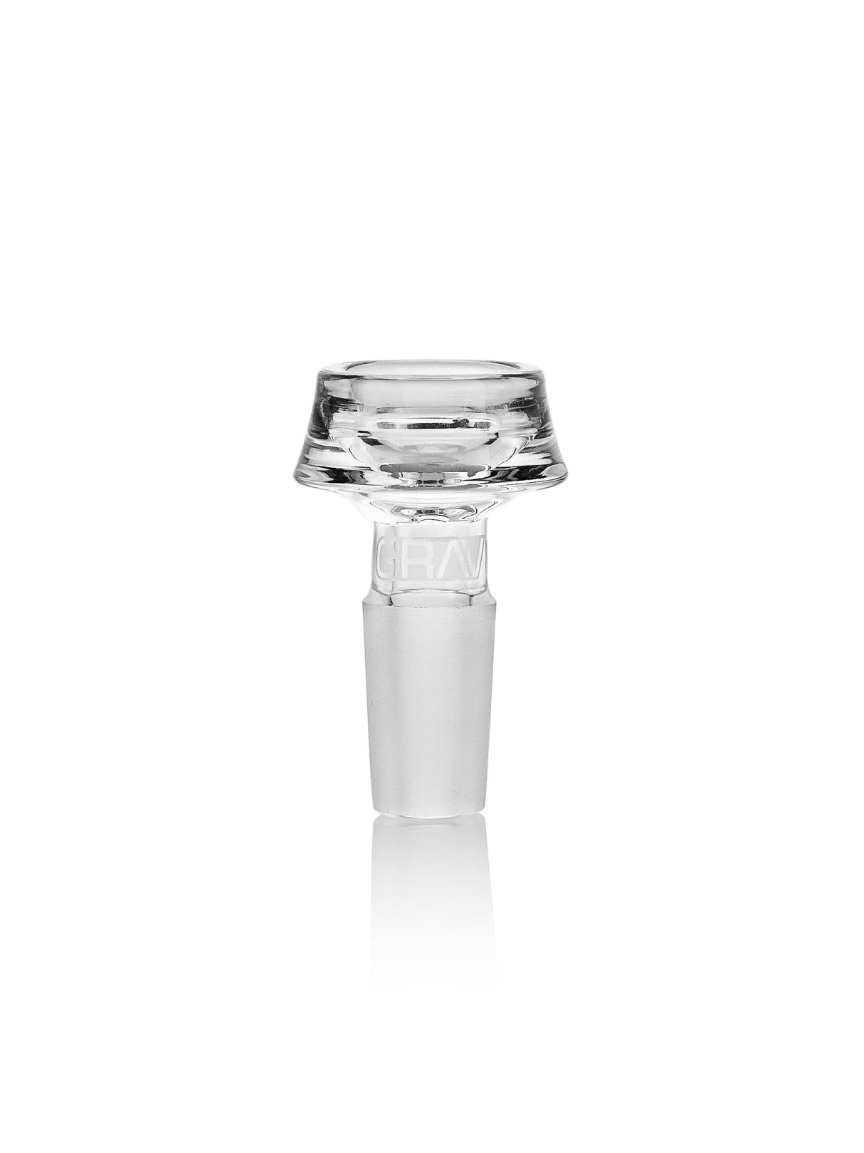 GRAV 14mm Caldera Bowl in Clear - Front View on White Background, Borosilicate Glass, for Bongs