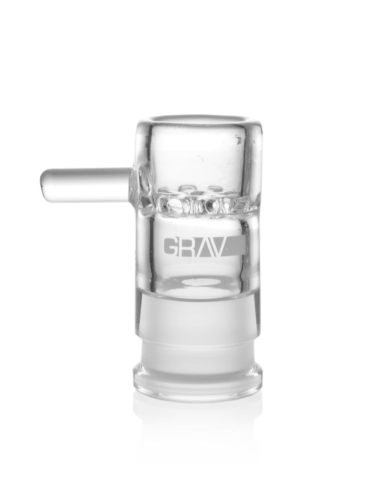 GRAV 19mm Female Octobowl for bongs, clear borosilicate glass, front view on white background
