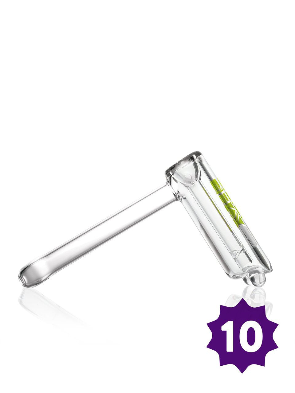 Pack of 10 GRAV 3" Basic Bubblers - Clear, 25mm Borosilicate Glass, Side View