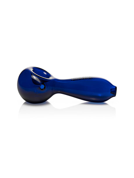 GRAV 6'' Large Spoon Hand Pipe in Cobalt Blue - Side View - Portable Design for Dry Herbs
