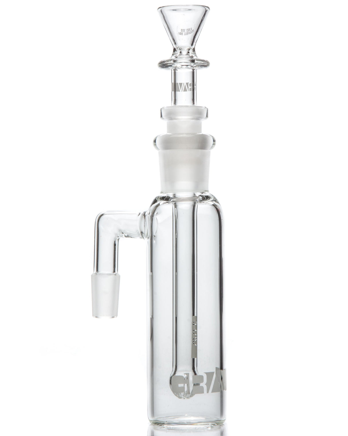 GRAV Standard Ash Catcher - 90 Degree, 18mm Clear Borosilicate Glass, Front View