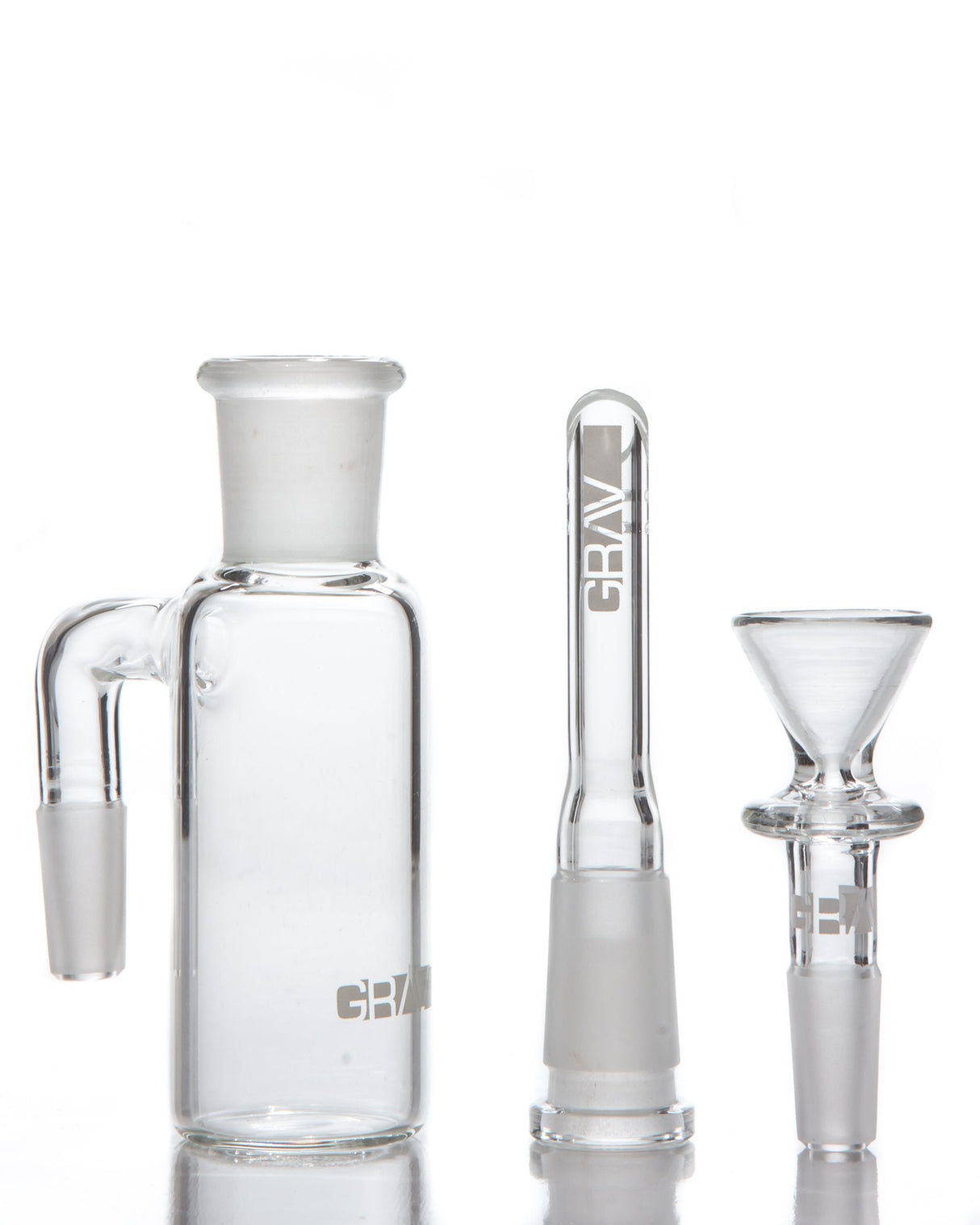 GRAV Standard Ash Catcher - 90 Degree, Clear Borosilicate Glass, Side View