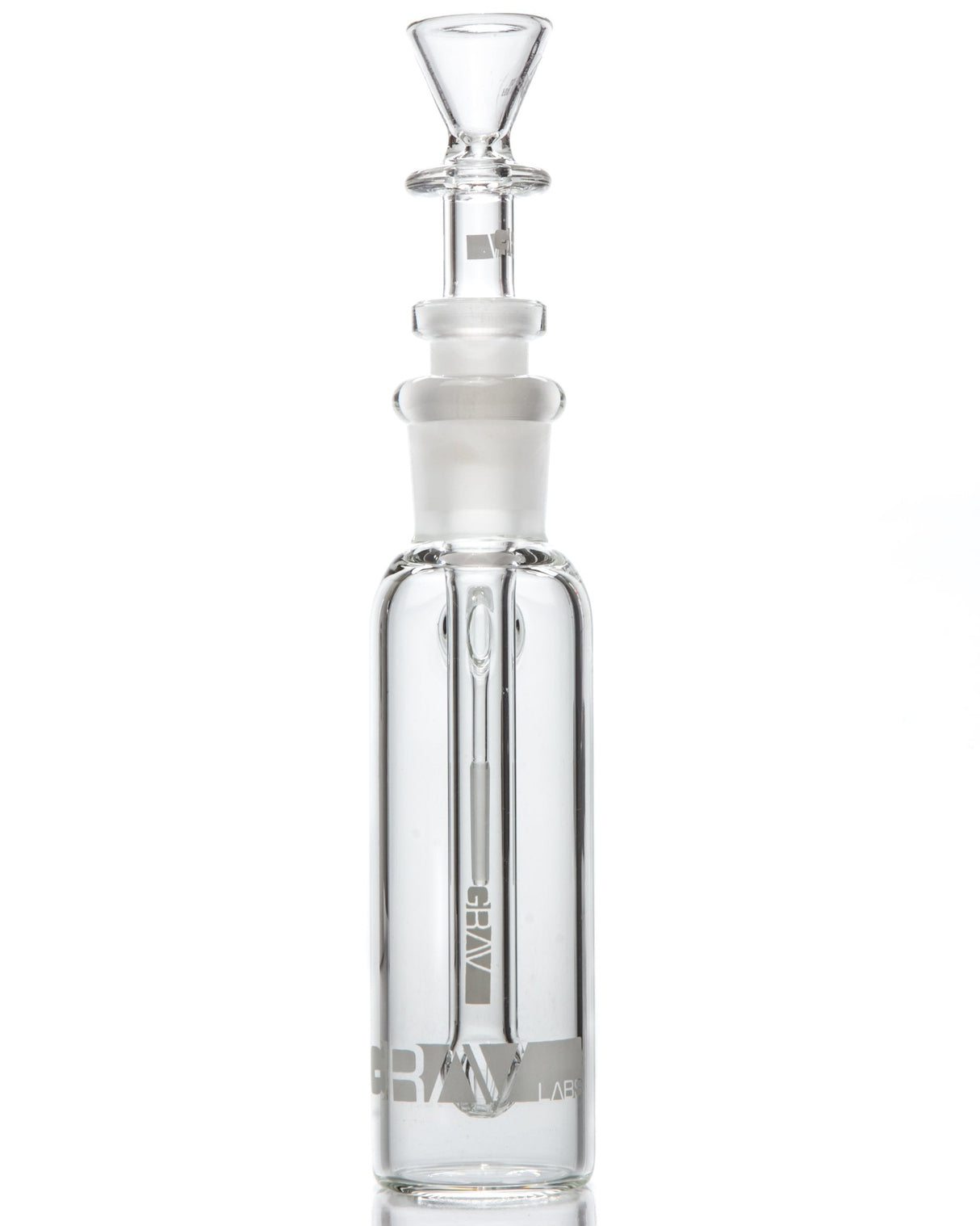 GRAV Standard Ash Catcher - 90 Degree, Clear Borosilicate Glass, Front View on White Background