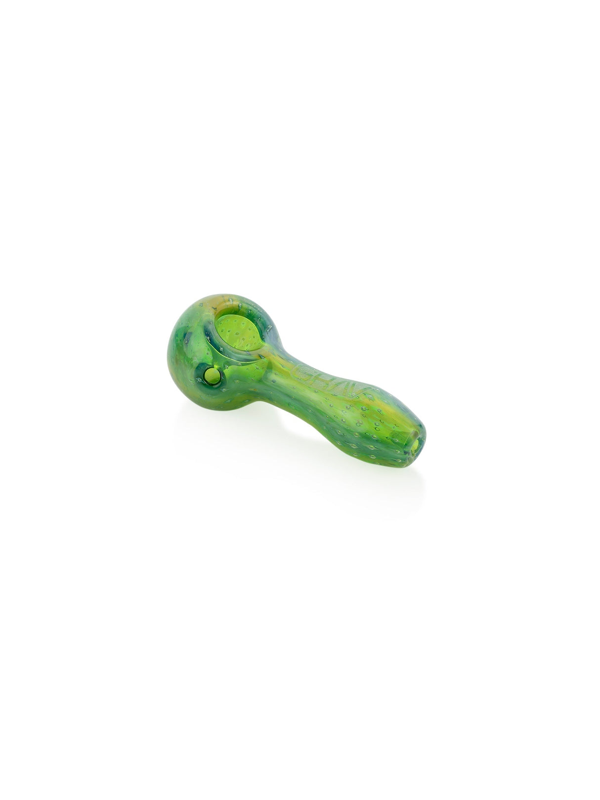 GRAV Bubble Trap Spoon Pipe in Green, Compact 4" Hand Pipe with Deep Bowl - Top View