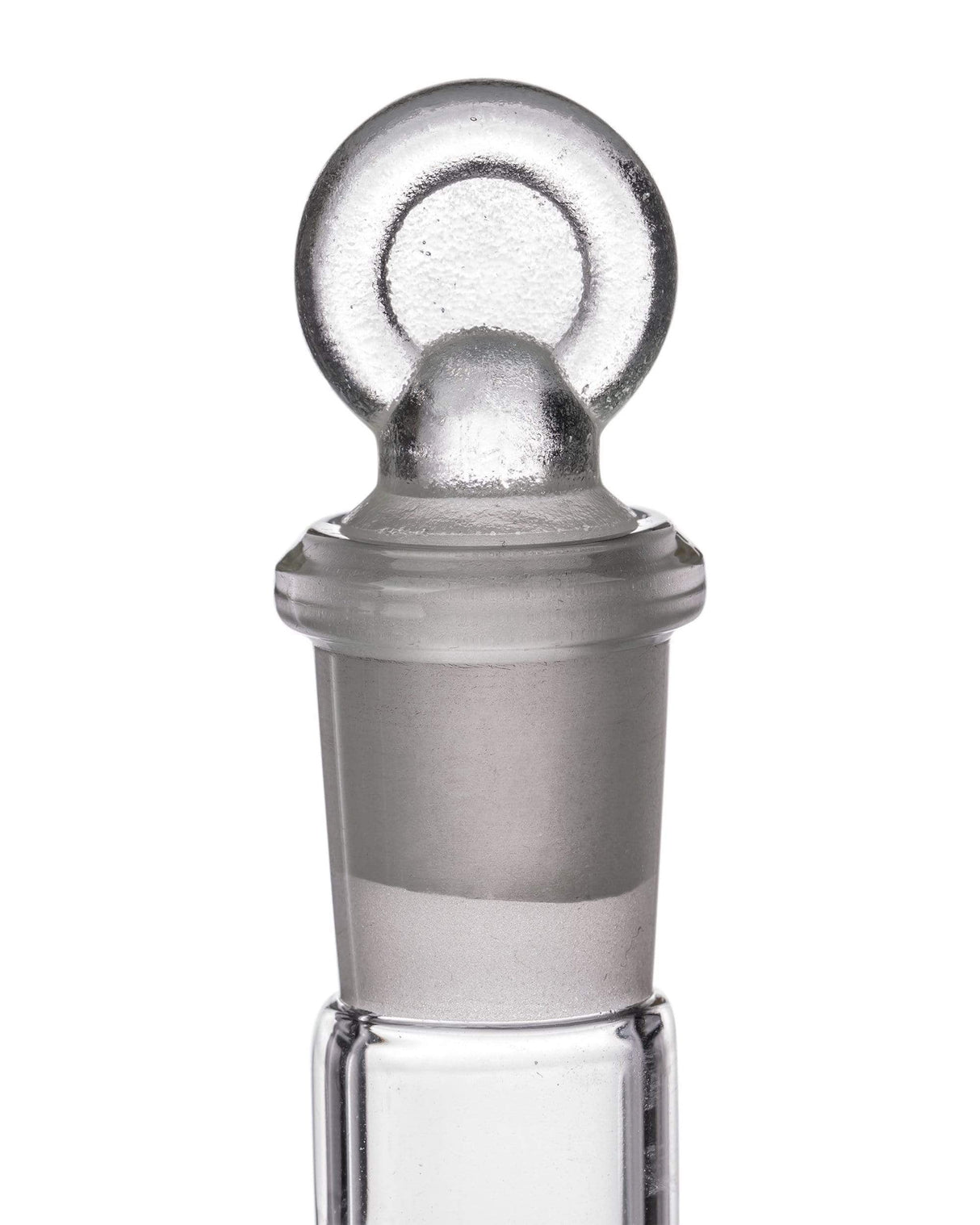 GRAV Cleaning Plug for bongs, clear borosilicate glass, 18mm, close-up view