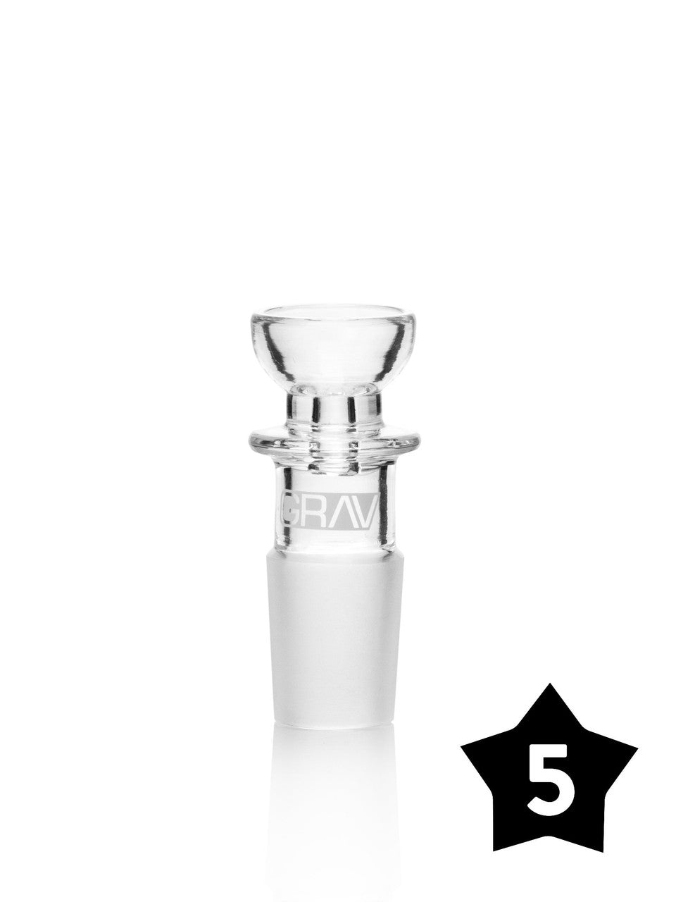 GRAV Cup Bowl 5-Pack, Clear Borosilicate Glass, Female Joint 14mm, Front View