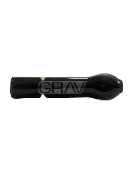 GRAV Frit Chillum in Black - Front View, Compact and Portable Hand Pipe