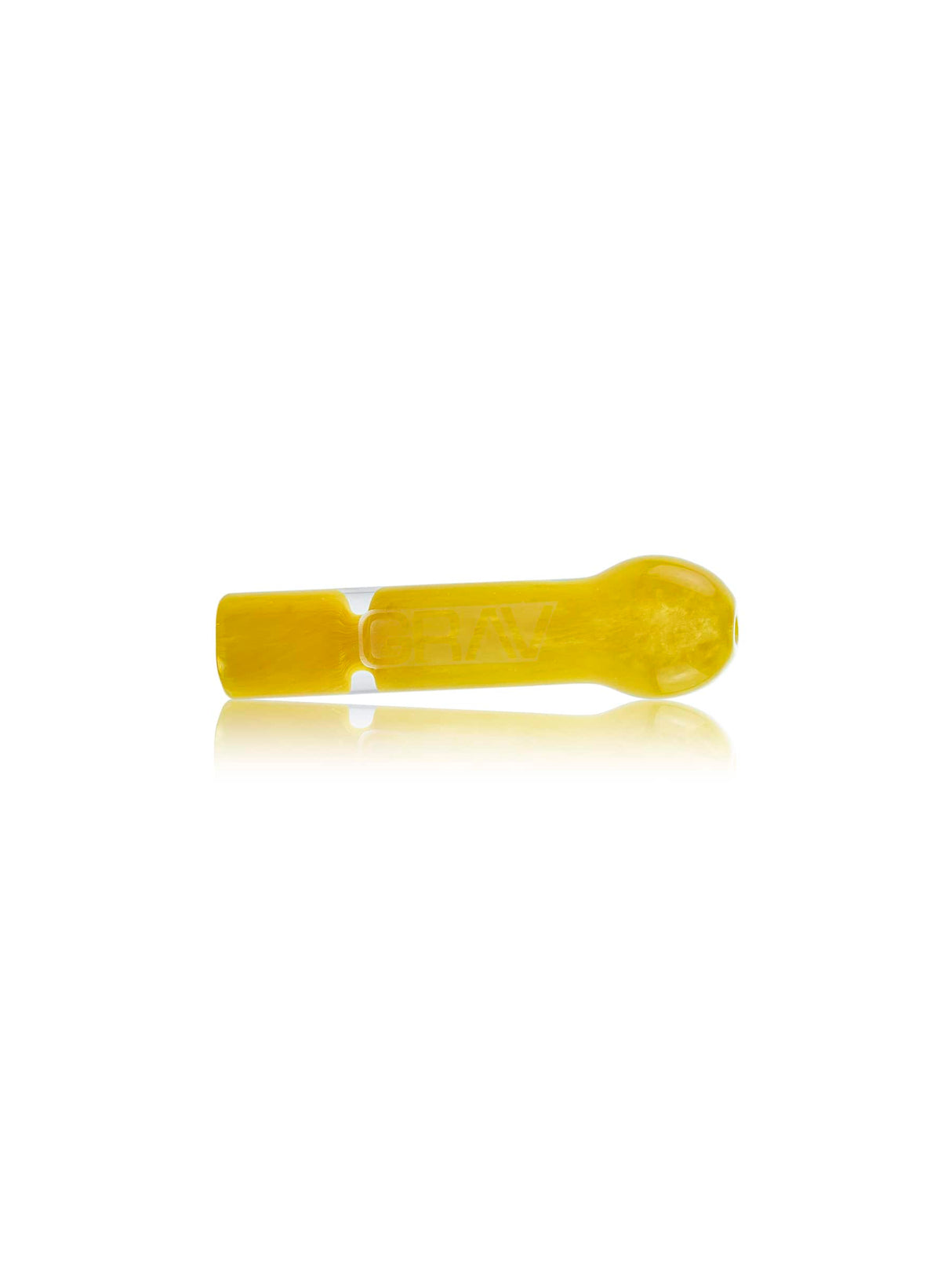 GRAV Frit Chillum in Goldenrod Yellow - Compact Hand Pipe Front View