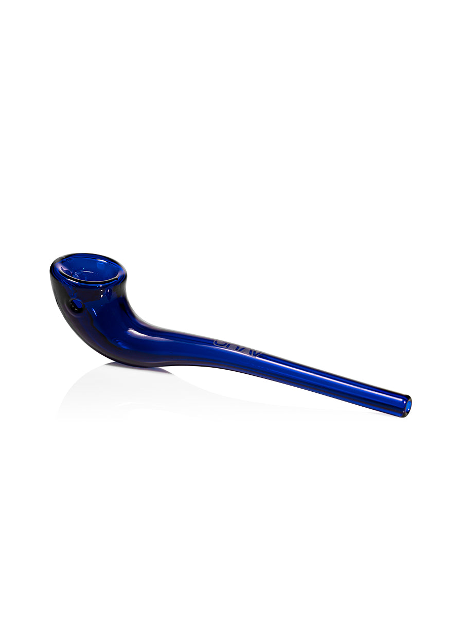 GRAV Gandalfini Glass Pipe in Cobalt Blue - Side View on White Background