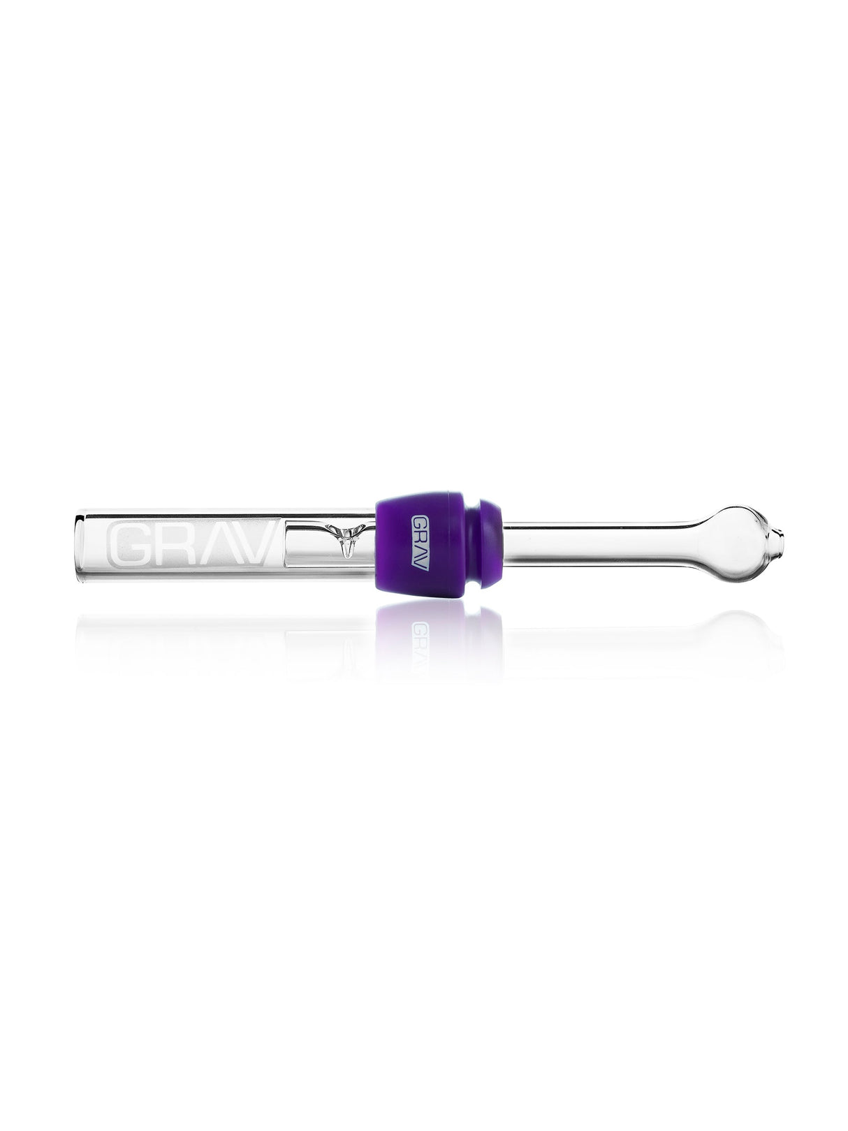 GRAV Glass Blunt with Purple Silicone Grommet, Compact and Portable Design, Front View