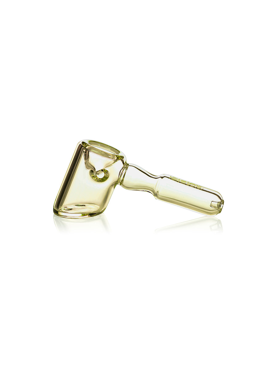 GRAV Hammer Hand Pipe in Fumed Color Changing Glass - Side View on White Background