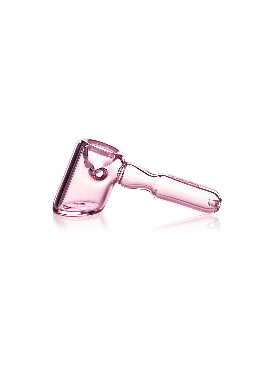 GRAV Hammer Hand Pipe in Pink - Side View on White Background