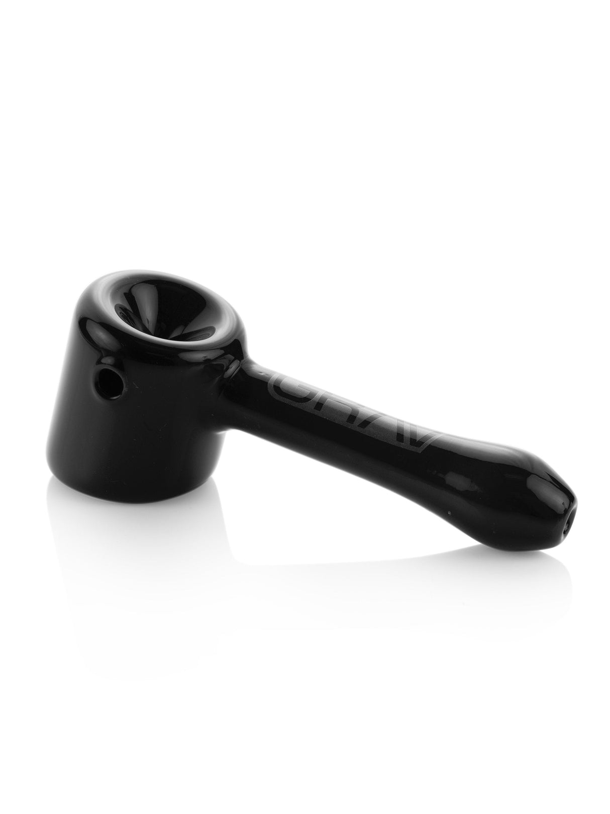 GRAV Hammer Sherlock Hand Pipe in Black, 4.5" with Deep Bowl & Ash Catcher, Side View