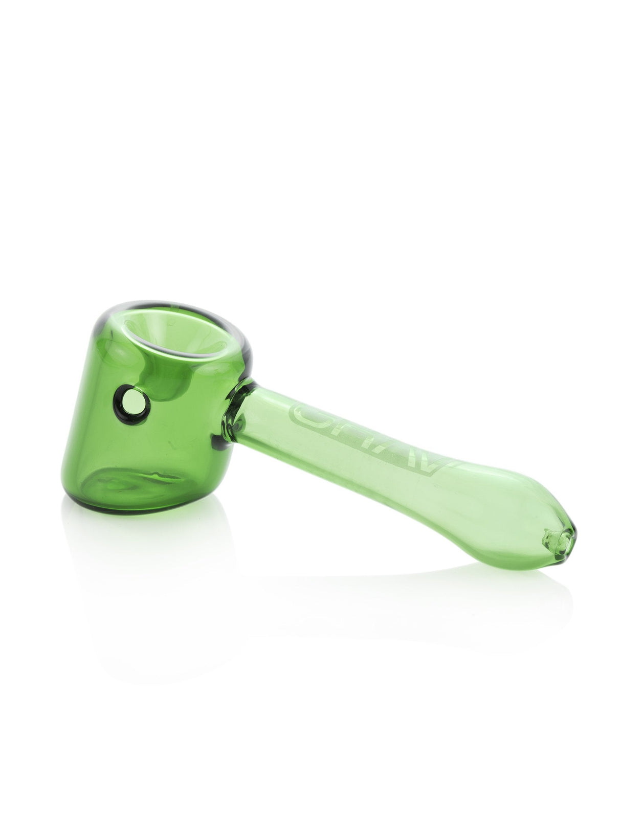 GRAV Hammer Sherlock Hand Pipe in Green with Deep Bowl & Ash Catcher, 4.5" Side View