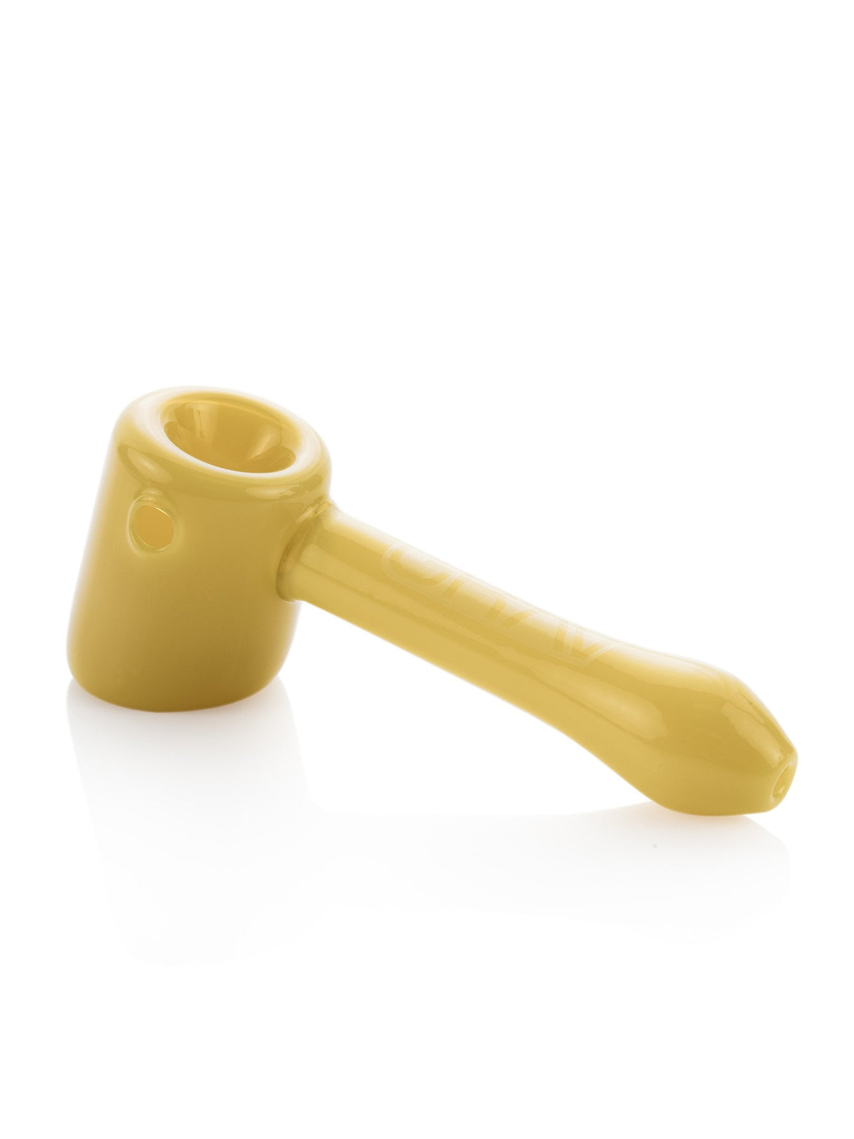 GRAV Hammer Sherlock Hand Pipe 4.5" in Yellow with Deep Bowl & Ash Catcher - Side View