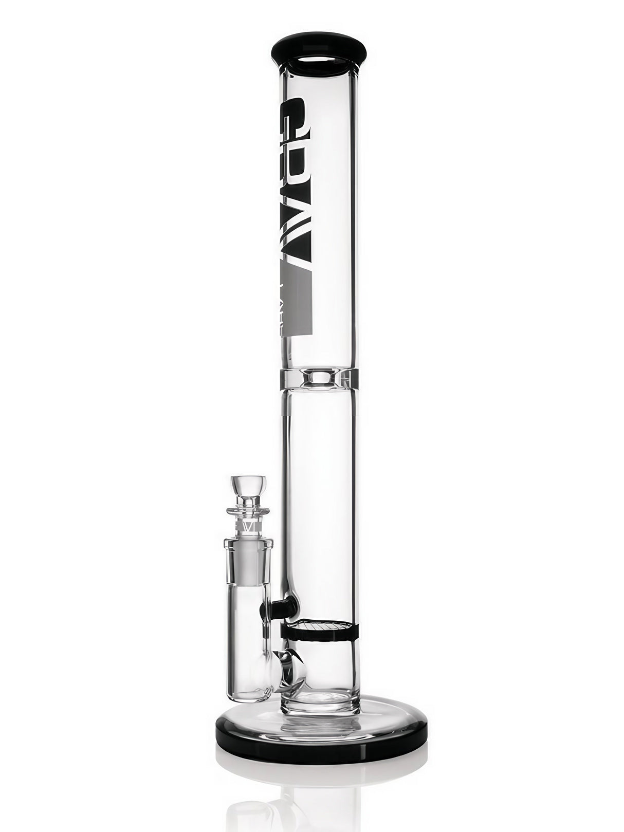 GRAV 16" Honeycomb Perc Straight Tube Bong with Black Accents - Front View