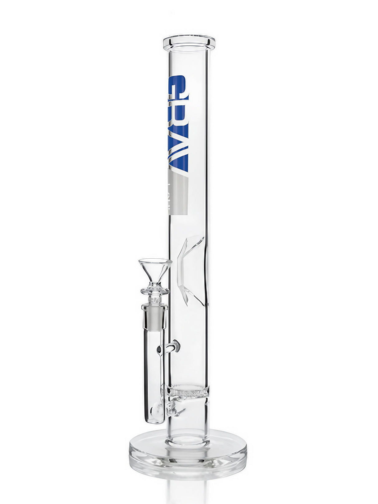 Clear GRAV 16" Honeycomb Perc Straight Tube Bong with Geometric Ice Pinch