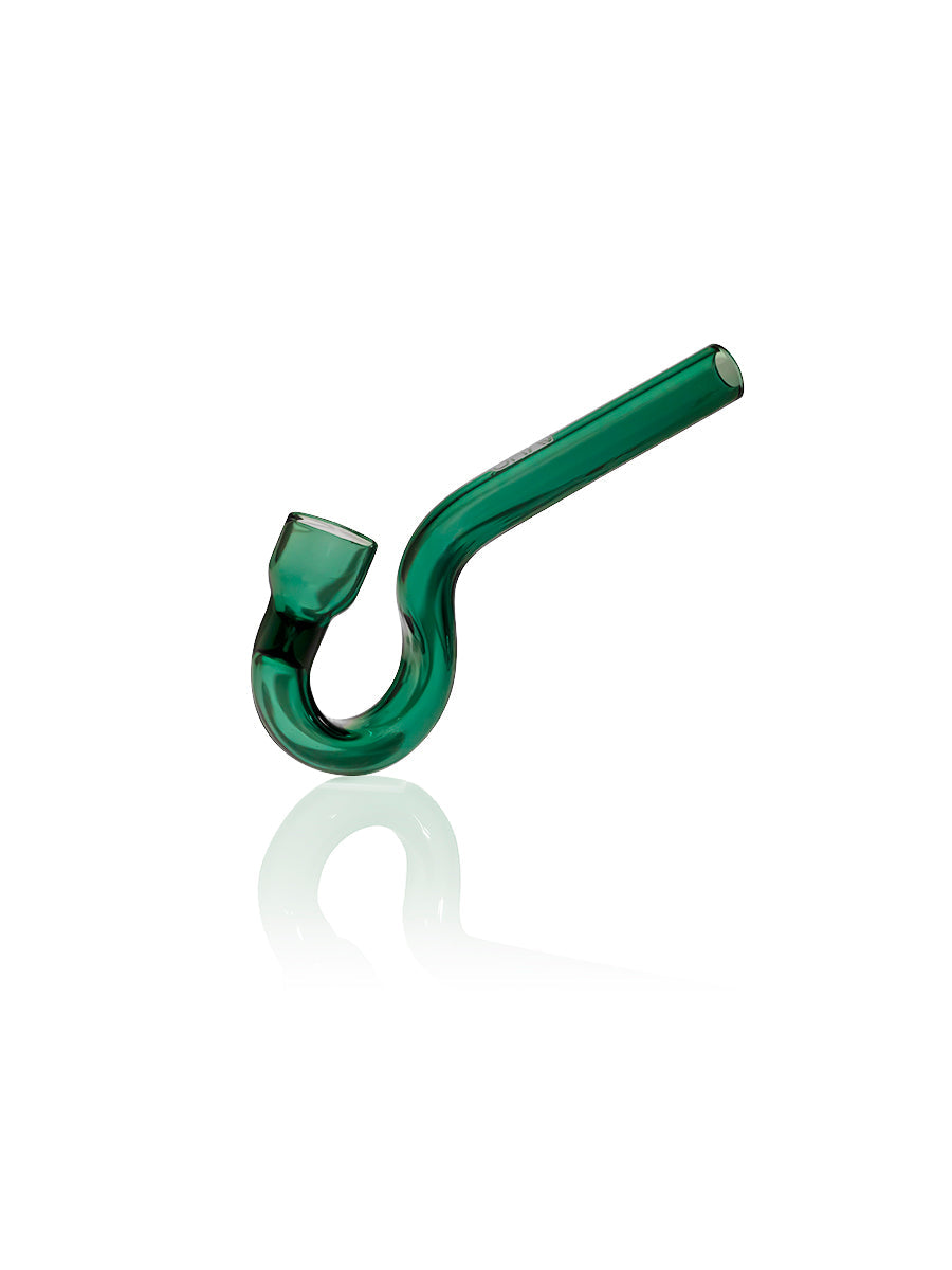 GRAV Hook Hitter Hand Pipe in Lake Green - 4" Borosilicate Glass One-Hitter with Deep Bowl