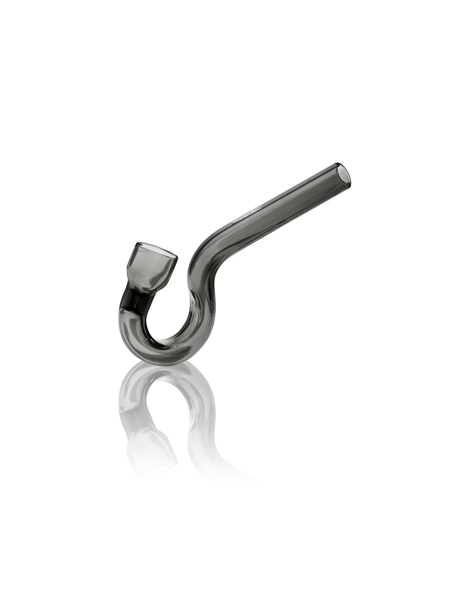 GRAV Hook Hitter in Smoke - Borosilicate Glass Hand Pipe for Dry Herbs, 4" Size, Side View
