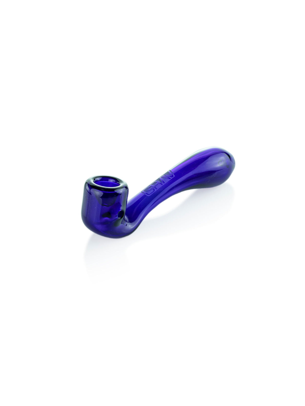 GRAV Large Sherlock Hand Pipe in Blue - Side View on White Background