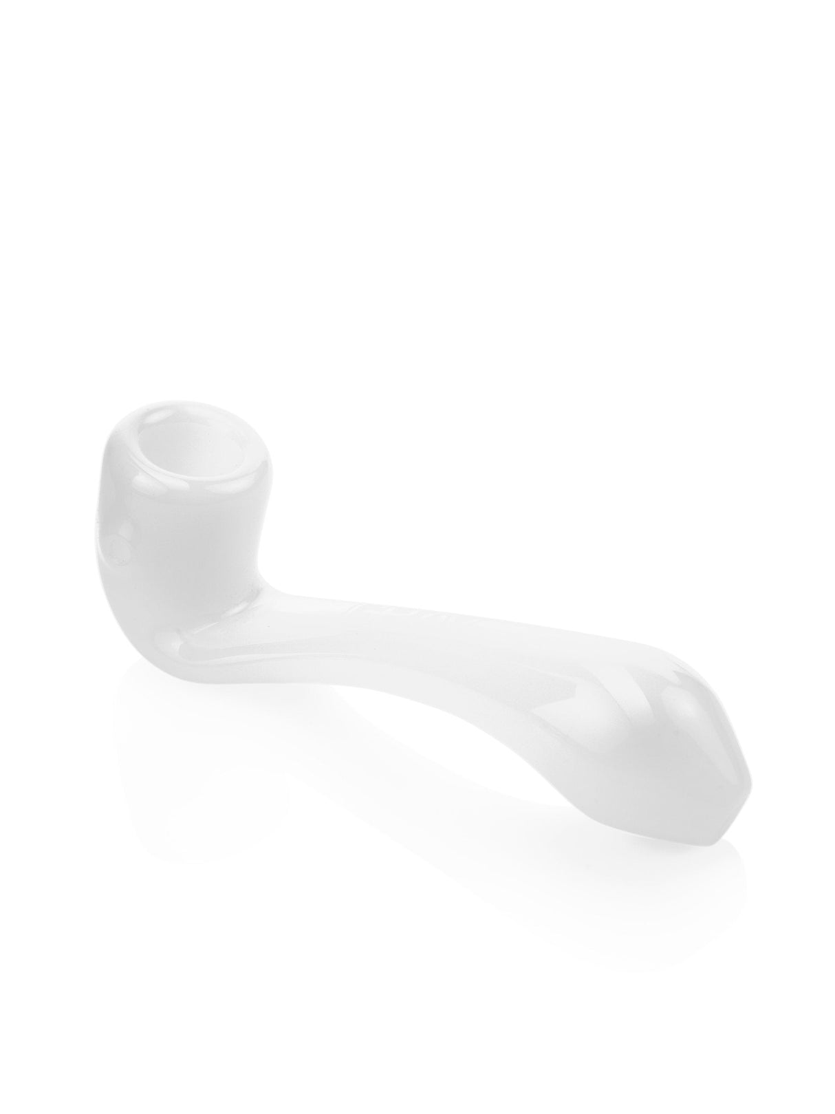 GRAV Large Sherlock Hand Pipe in White - 6" Compact Borosilicate Glass, Side View