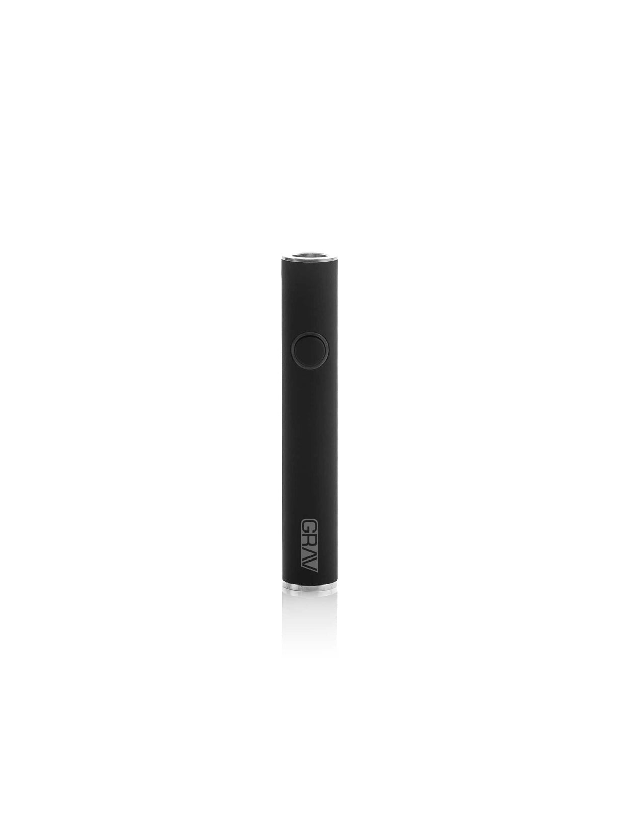 GRAV Micro-pen Battery in Black, sleek portable vaporizer pen front view on white background