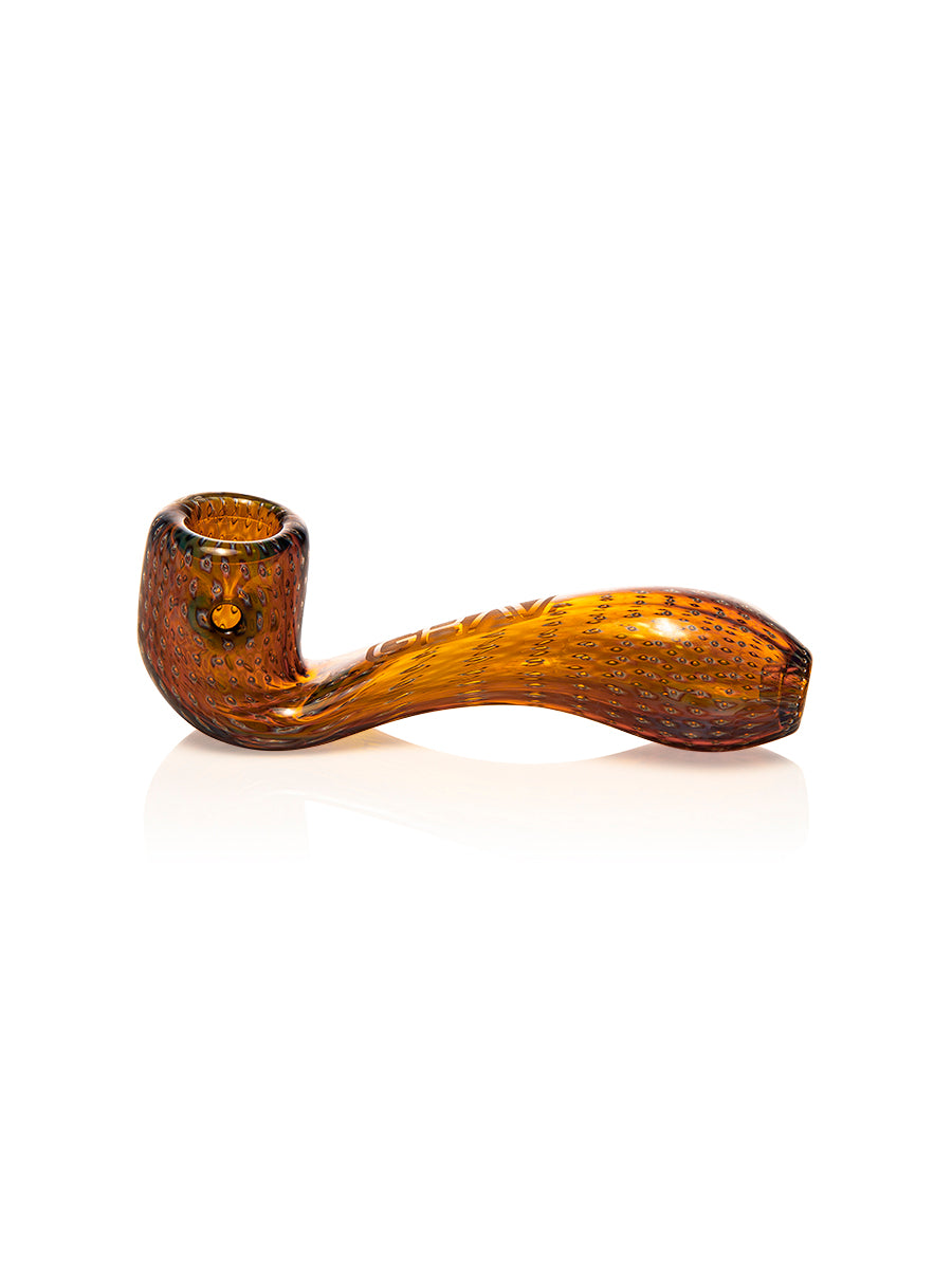 GRAV Mini Classic Sherlock Pipe in Amber - 4" Borosilicate Glass with Bubble Trap Design