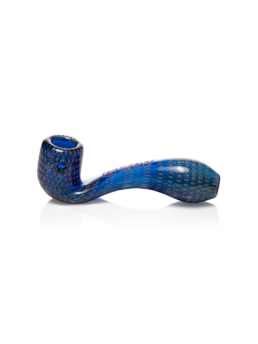 GRAV Mini Classic Sherlock Pipe in Blue with Bubble Trap Design - Side View on White Background