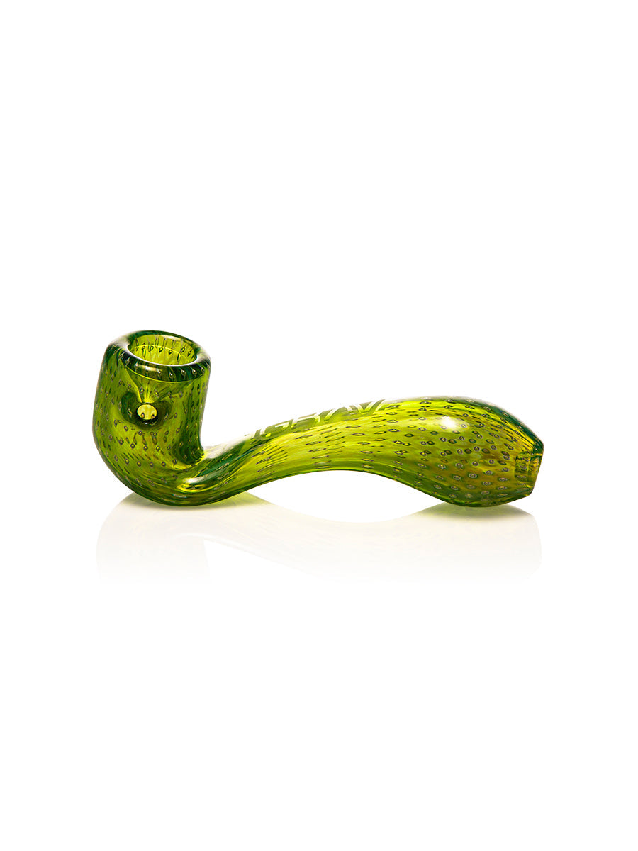 GRAV Mini Classic Sherlock Pipe in Green with Bubble Trap Design - Side View