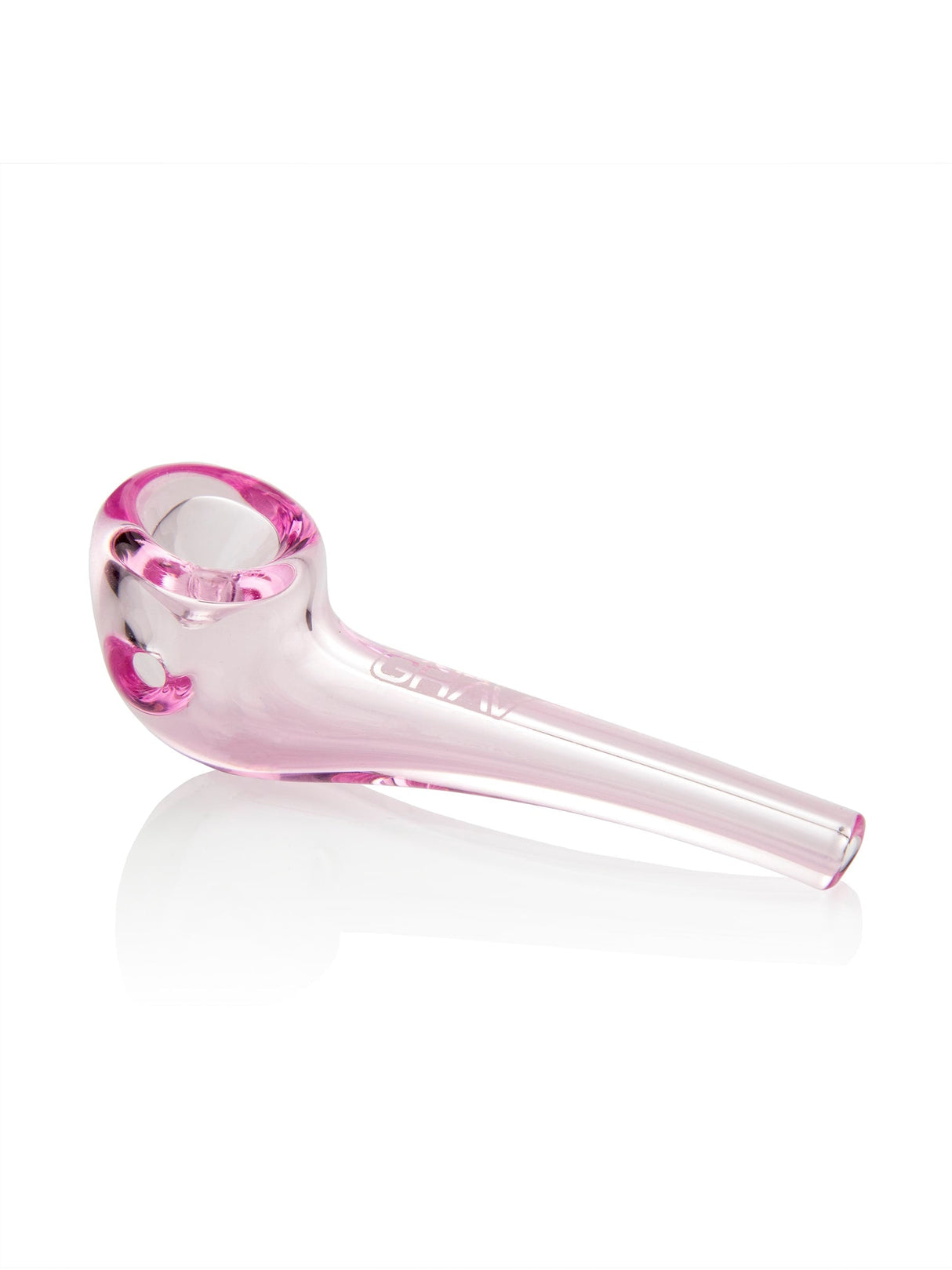 GRAV Mini Mariner Sherlock Hand Pipe in Pink, Compact 3" Design, Borosilicate Glass, Side View