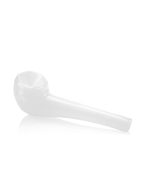 GRAV Mini Mariner Sherlock Hand Pipe in White, Compact 3" Design, 4mm Thick Borosilicate Glass, Side View