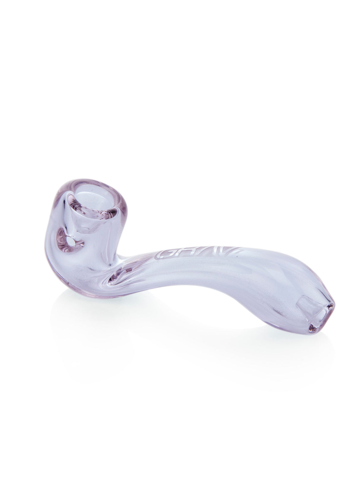 GRAV Mini Sherlock Hand Pipe in Lavender, Compact 4" Borosilicate Glass, Angled Side View