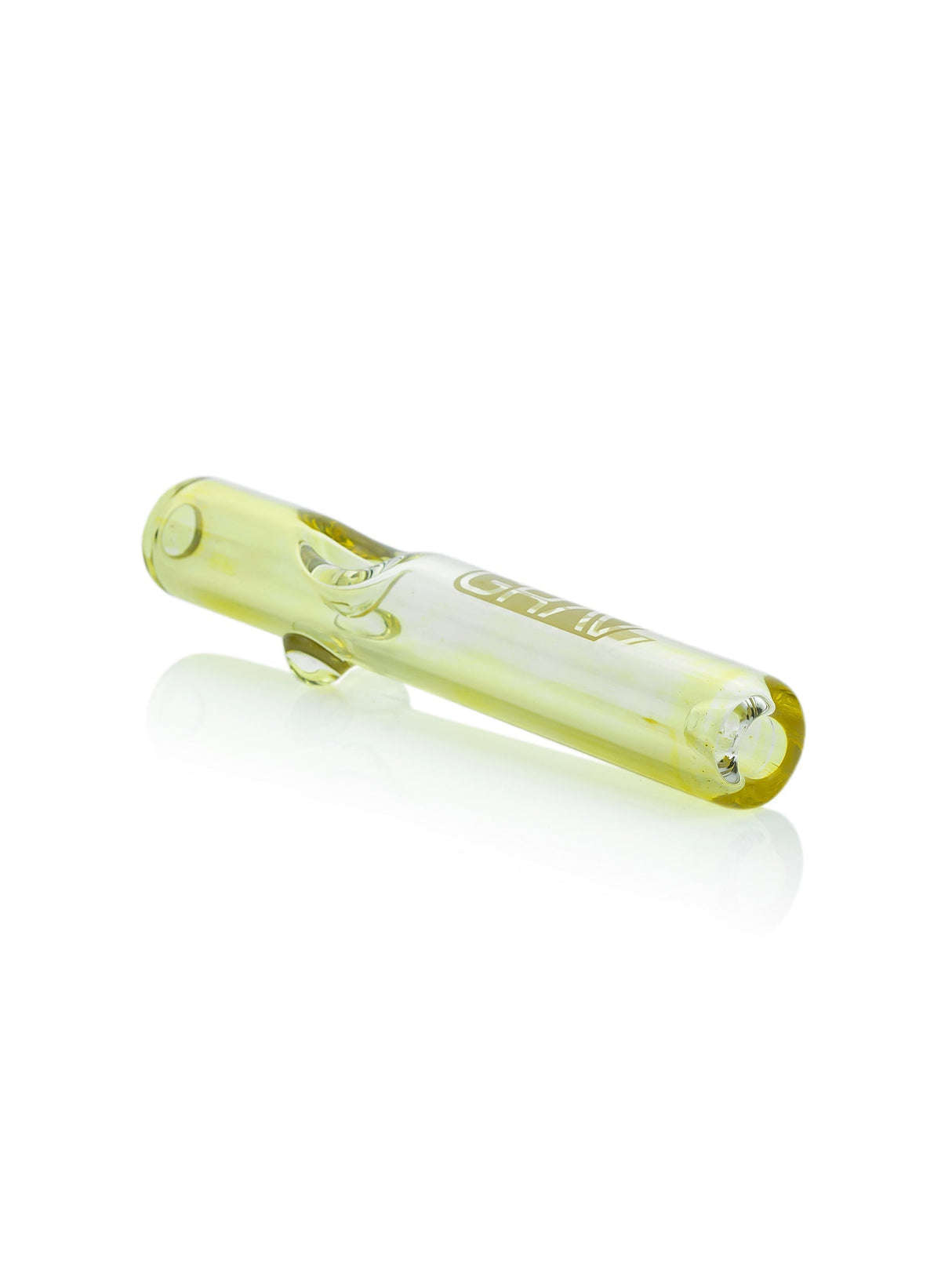 GRAV Mini Steamroller 5'' in Fumed Color Changing Glass, Side View on White Background