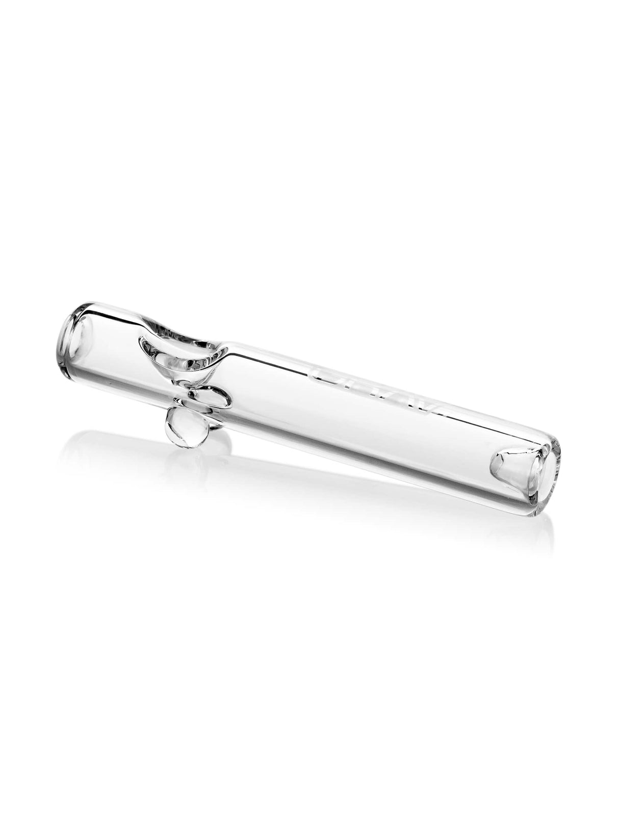 GRAV Mini Steamroller in Clear - Compact and Portable Borosilicate Glass Hand Pipe - Side View