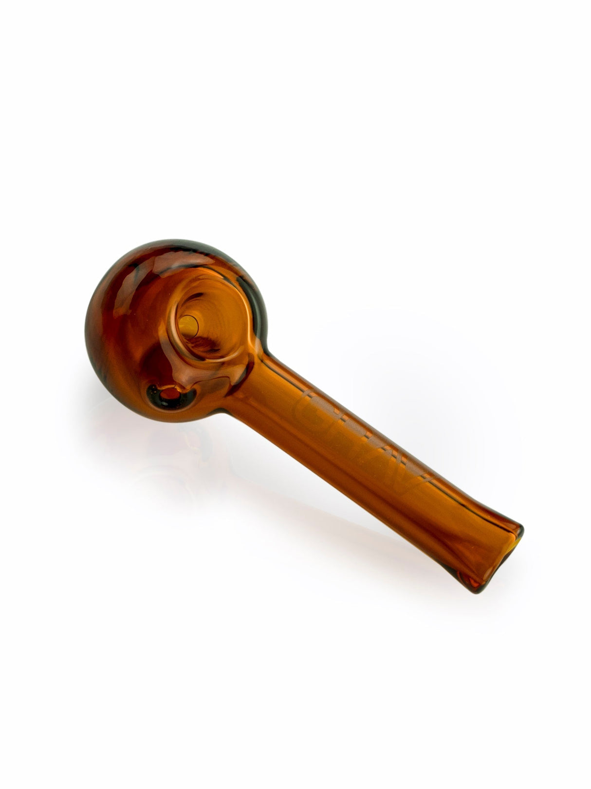GRAV Pinch Spoon Hand Pipe in Amber, 3.25" Compact Borosilicate Glass, Side View