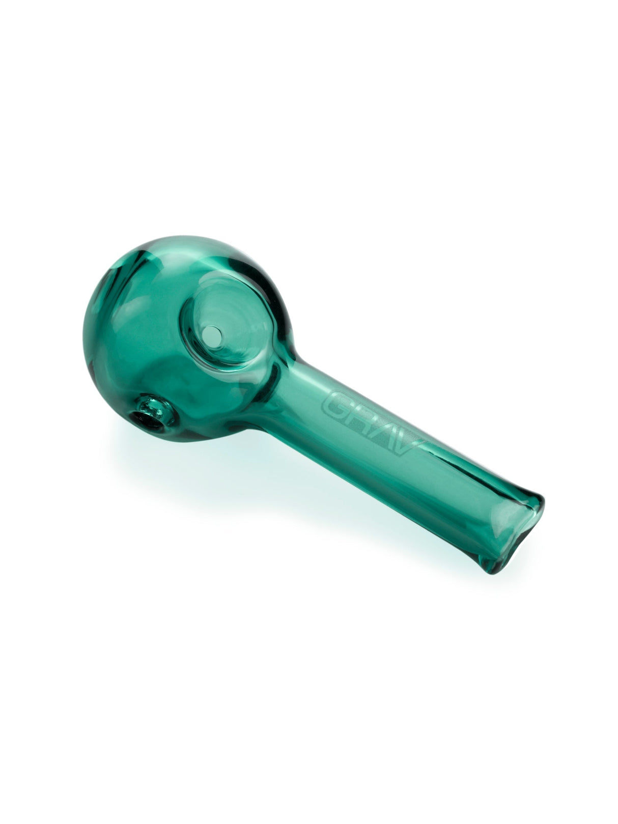 GRAV Pinch Spoon Pipe in Lake Green - Compact Borosilicate Glass Hand Pipe, 3.25" Length