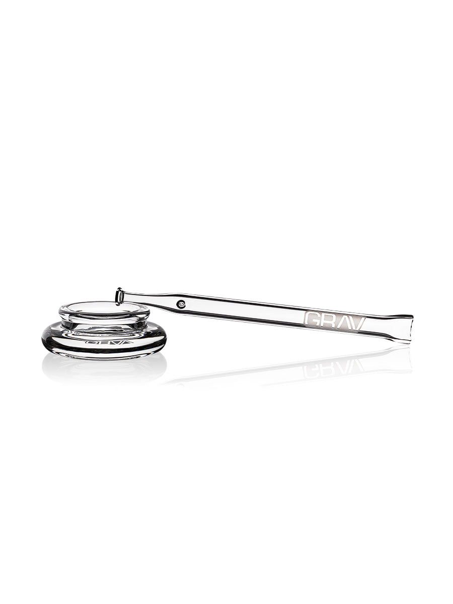 GRAV Quartz Vape Straw with Dab Dish - Clear Quartz Glass, Side View