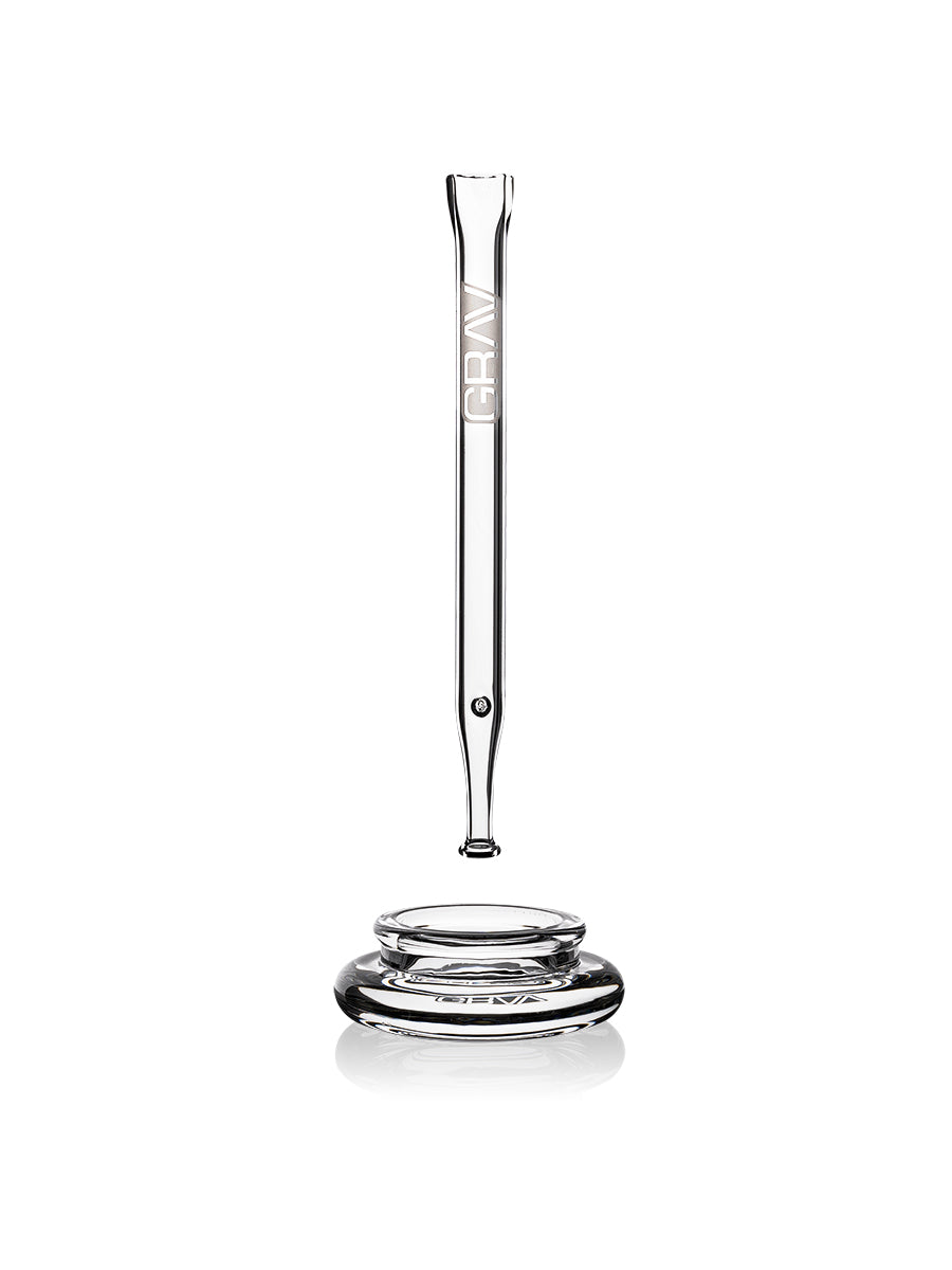 GRAV Quartz Vape Straw with Dab Dish - Clear, Sleek Design for Concentrates