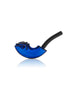 GRAV Rocker Sherlock Pipe in Blue - 6.5" Borosilicate Glass Hand Pipe with Deep Bowl - Side View