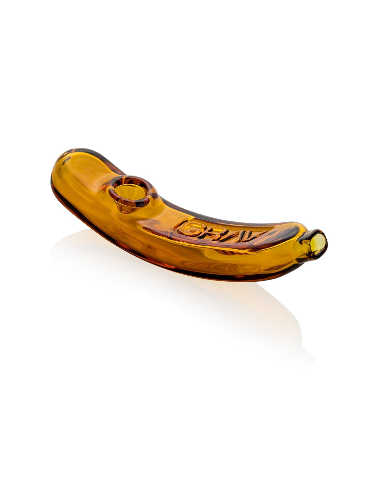 GRAV Rocker Steamroller in Amber - Compact Borosilicate Glass Hand Pipe with Heavy Wall