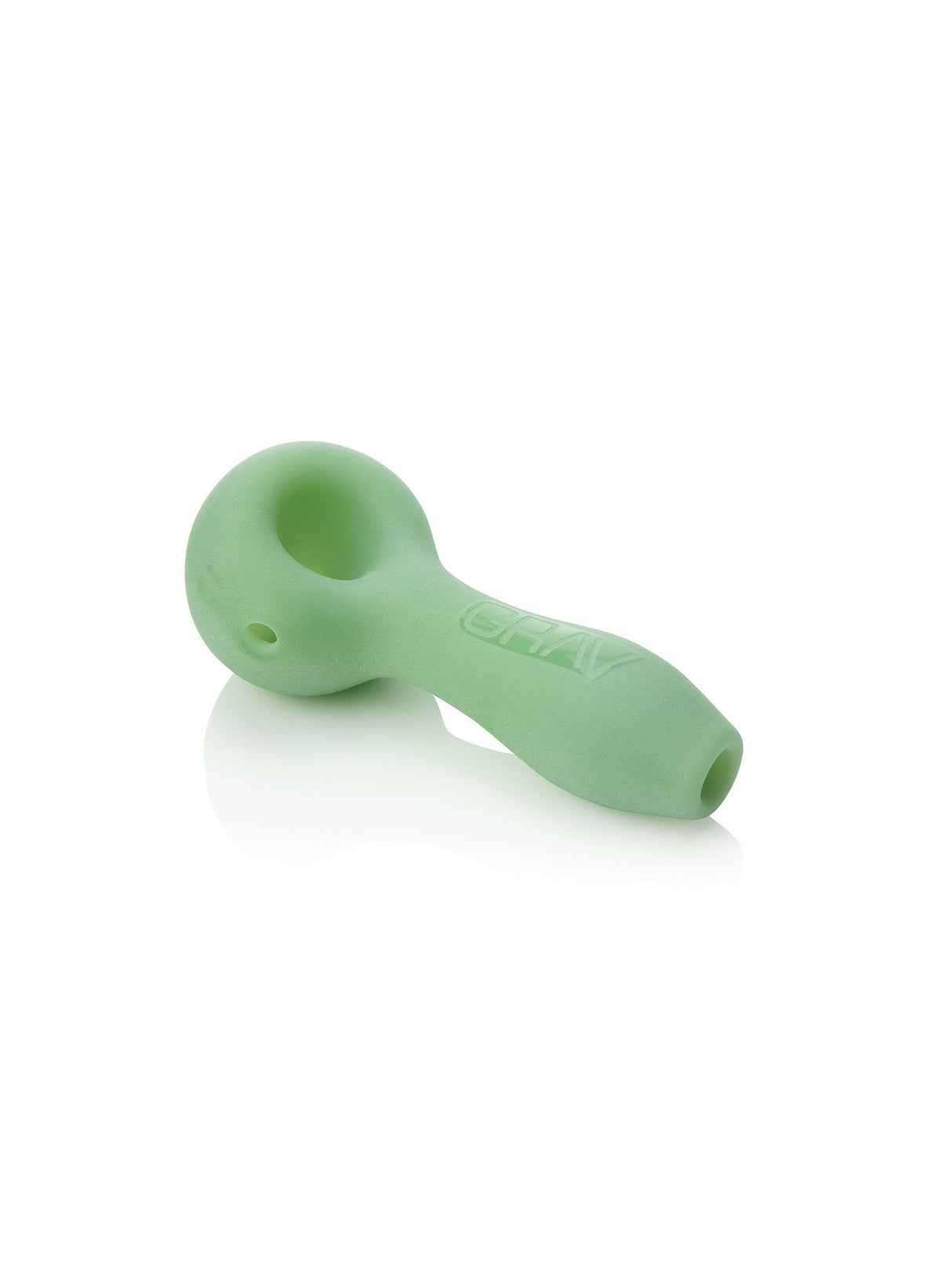 GRAV Sandblasted Spoon Hand Pipe in Mint - Compact 4" Borosilicate Glass with Deep Bowl