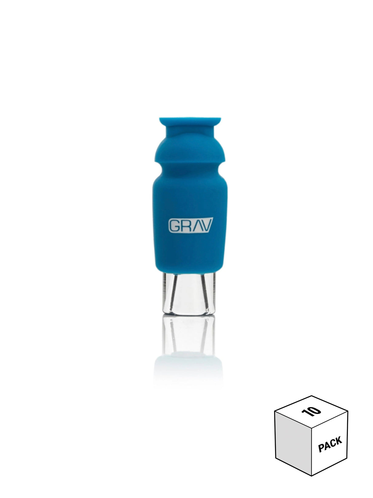 GRAV Silicone-capped Glass Crutch in Blue, 10 Pack, Front View on White Background