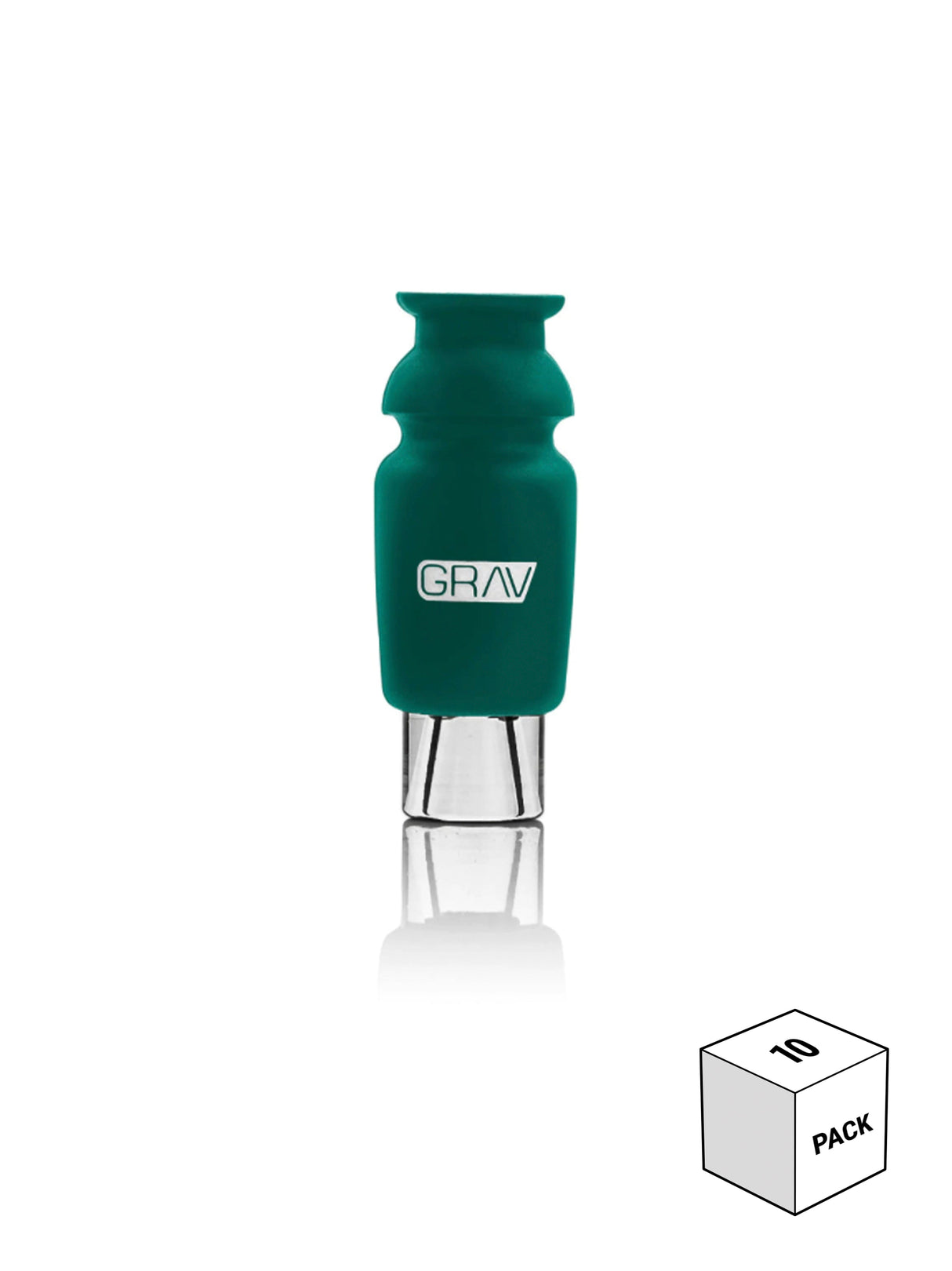 GRAV Silicone-capped Glass Crutch in Dark Teal, Front View, 10 Pack, for Dry Herbs