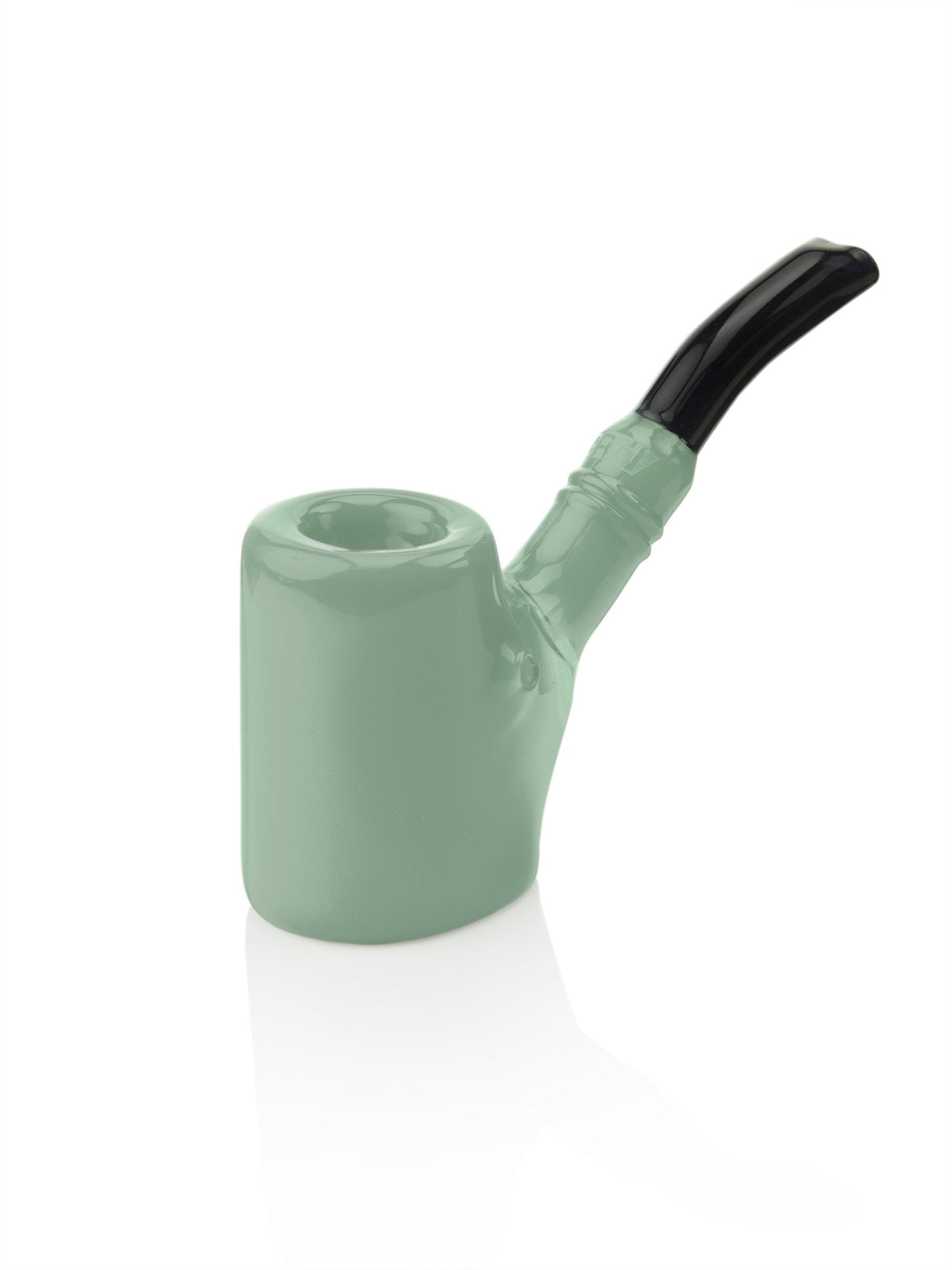 GRAV Sitter Sherlock Pipe in Mint Green with Black Mouthpiece - Front View